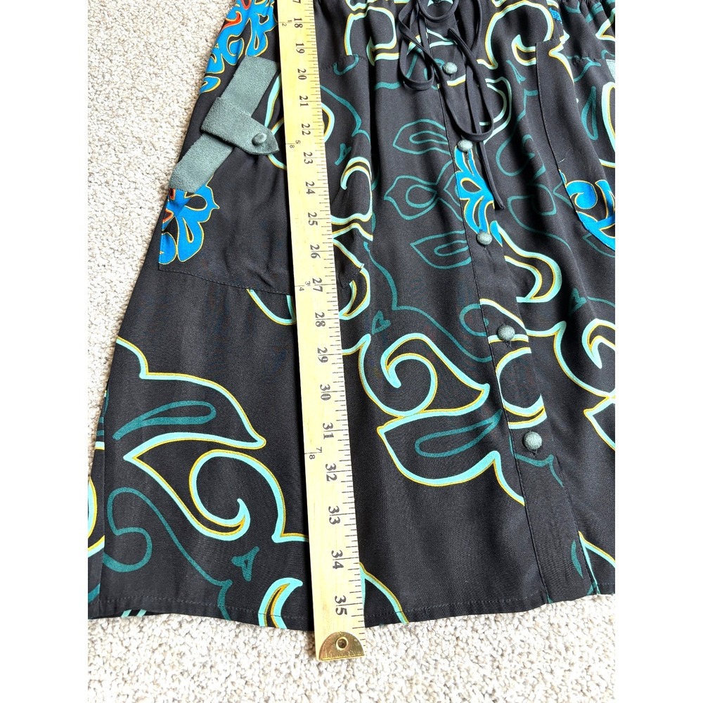 Hale Bob Black Abstract Button Up Silk Dress Sz S Quiet Luxury Coastal Chic - Picture 10 of 10